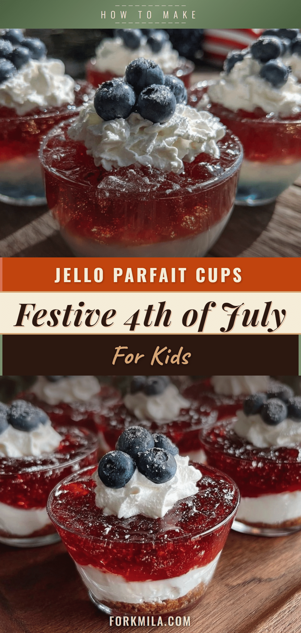 4th of July jello parfait cups recipe