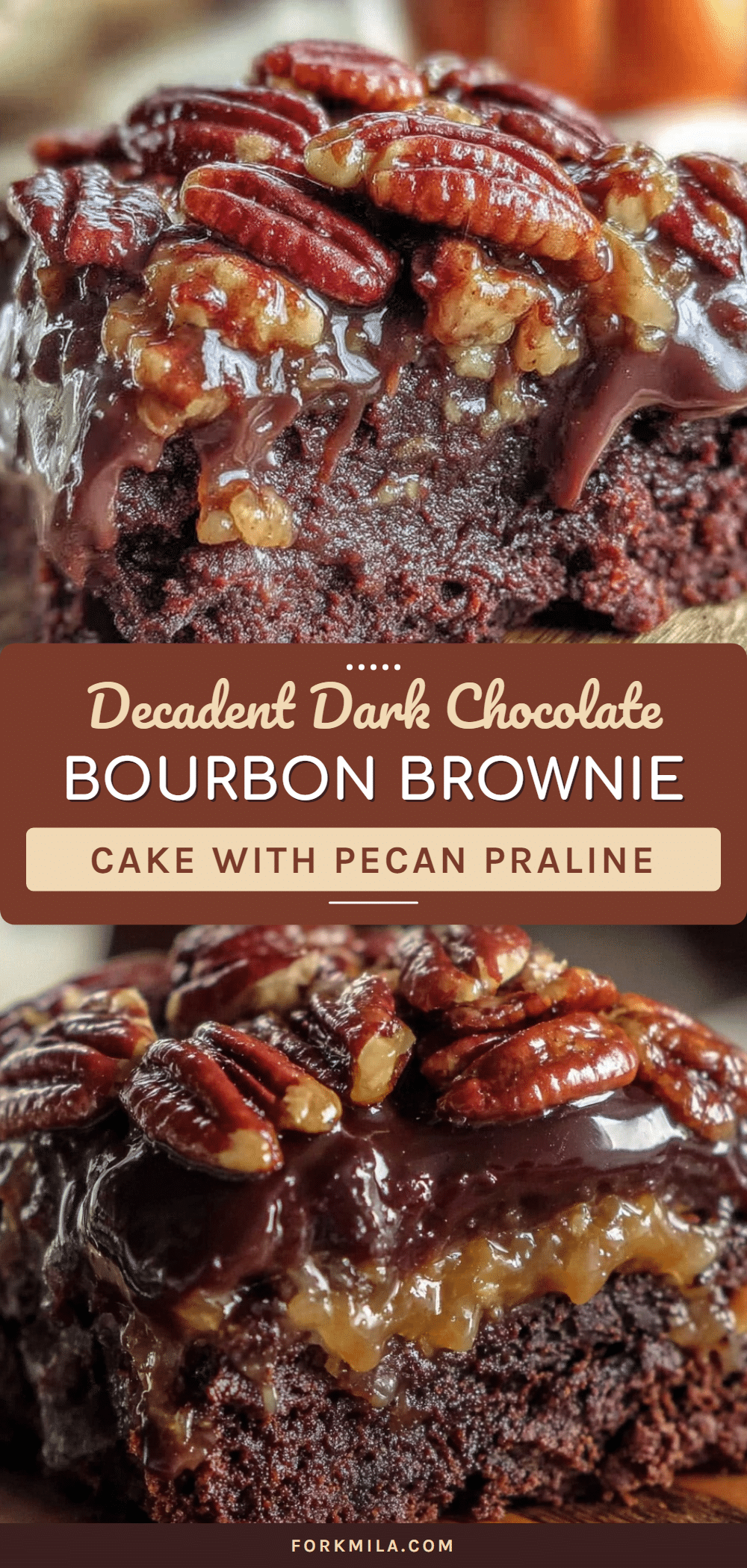 dark chocolate bourbon brownie cake recipe
