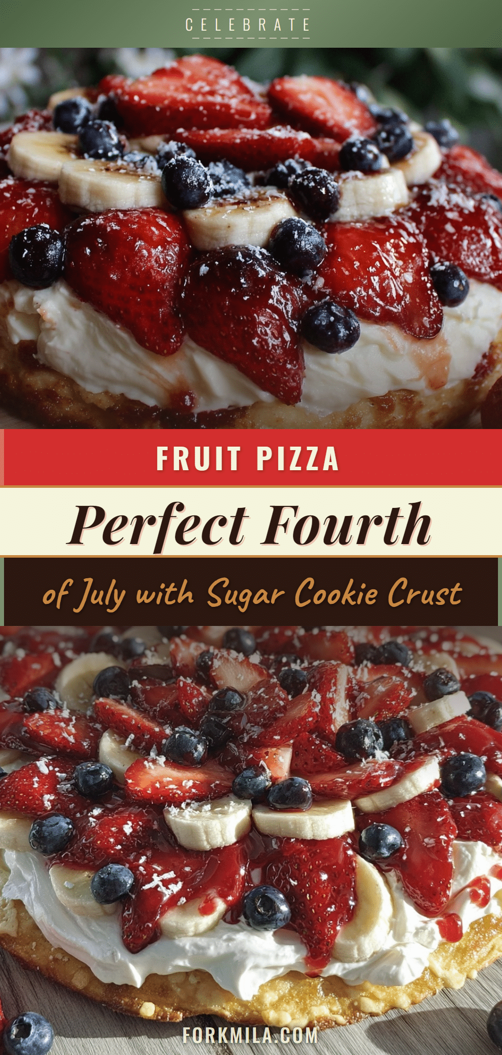 Fourth of July Fruit Pizza recipe