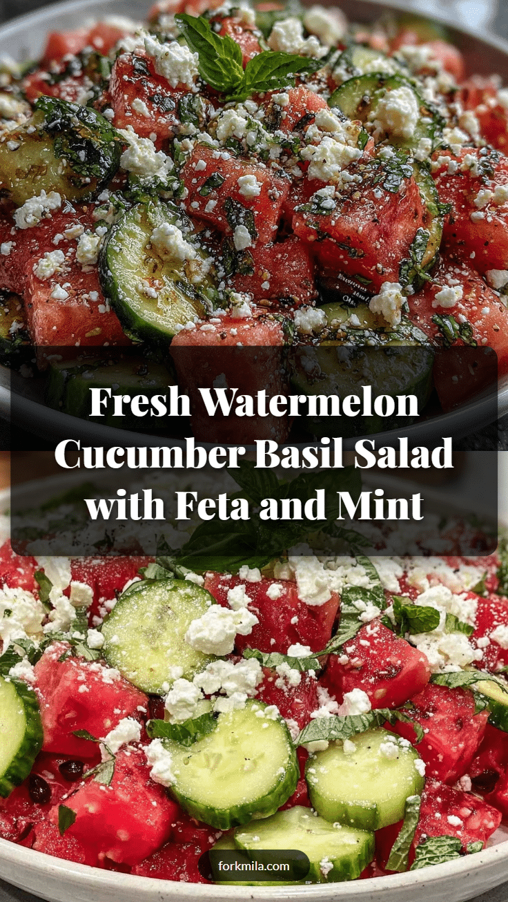 fresh watermelon cucumber basil salad recipe