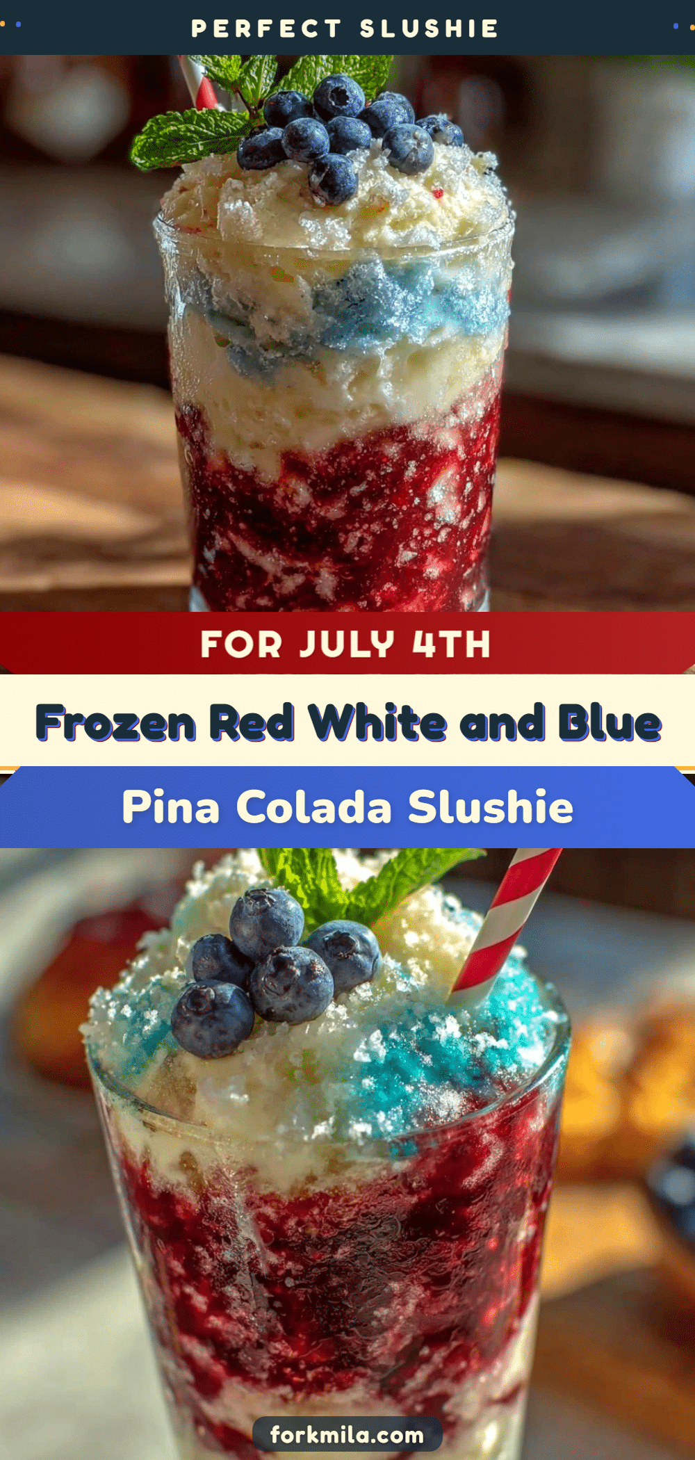 frozen red white and blue pina colada slushie recipe