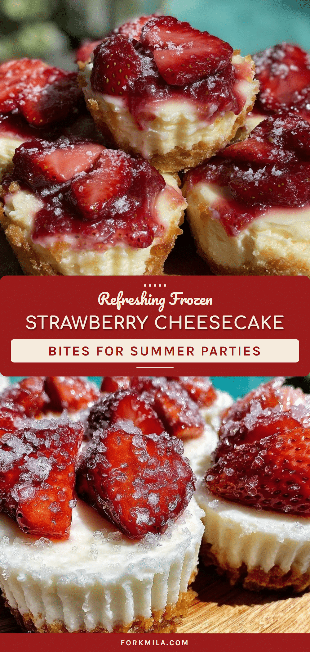 frozen strawberry cheesecake bites recipe