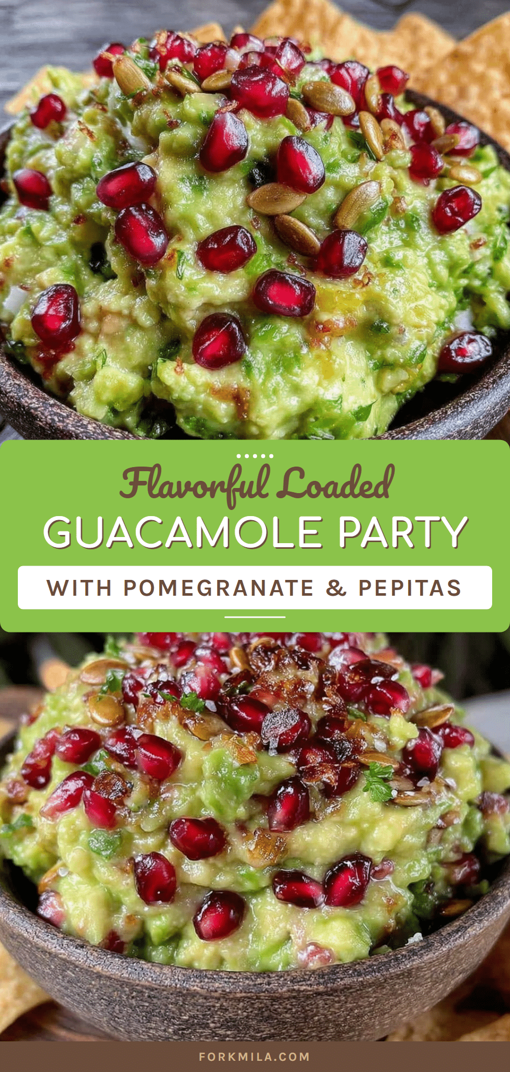 loaded guacamole with pomegranate and pepitas recipe