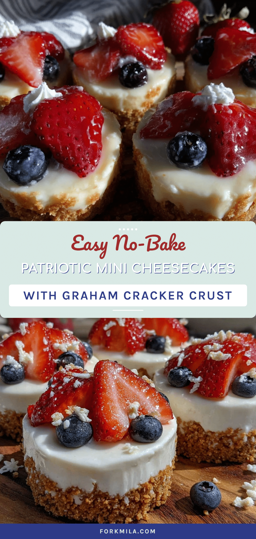 no-bake patriotic mini cheesecakes recipe