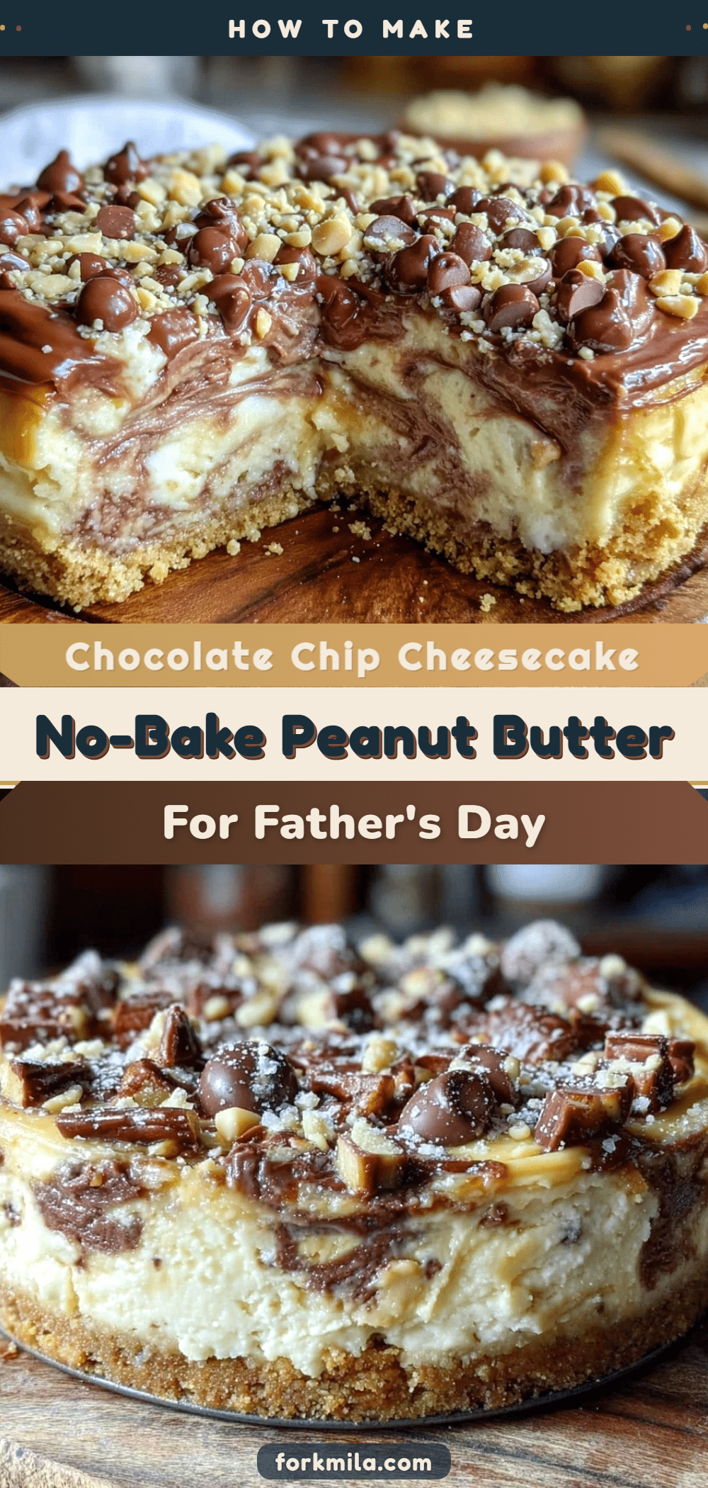 no-bake peanut butter chocolate chip cheesecake recipe