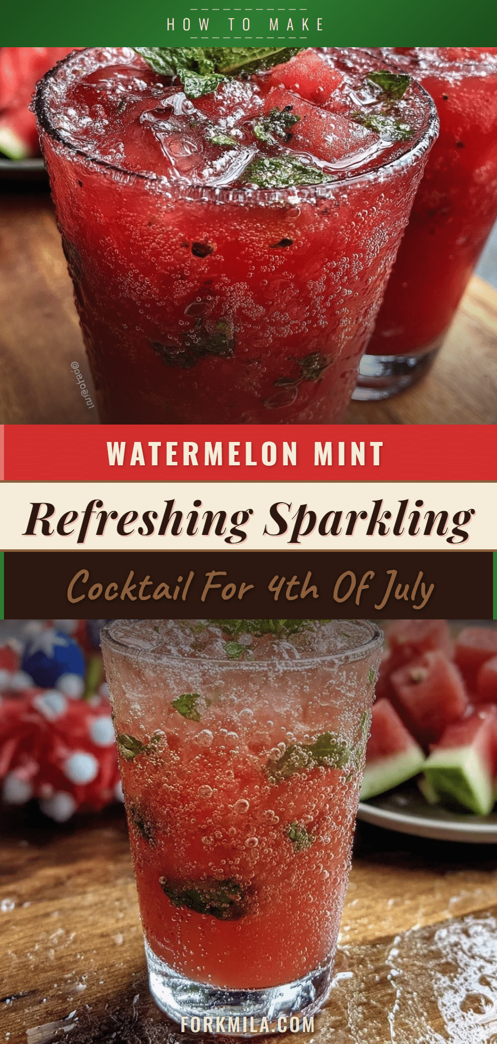 sparkling watermelon mint cocktail recipe