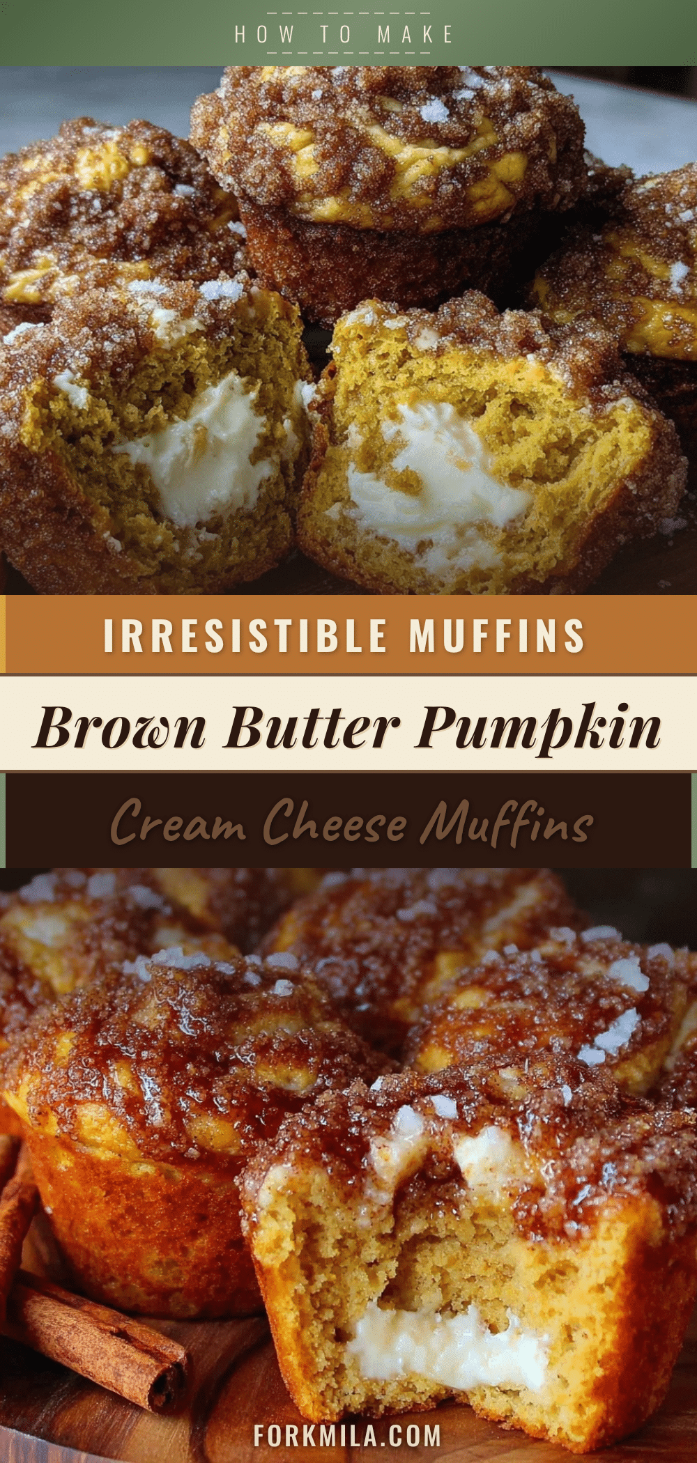 brown butter pumpkin cream cheese muffins recipe