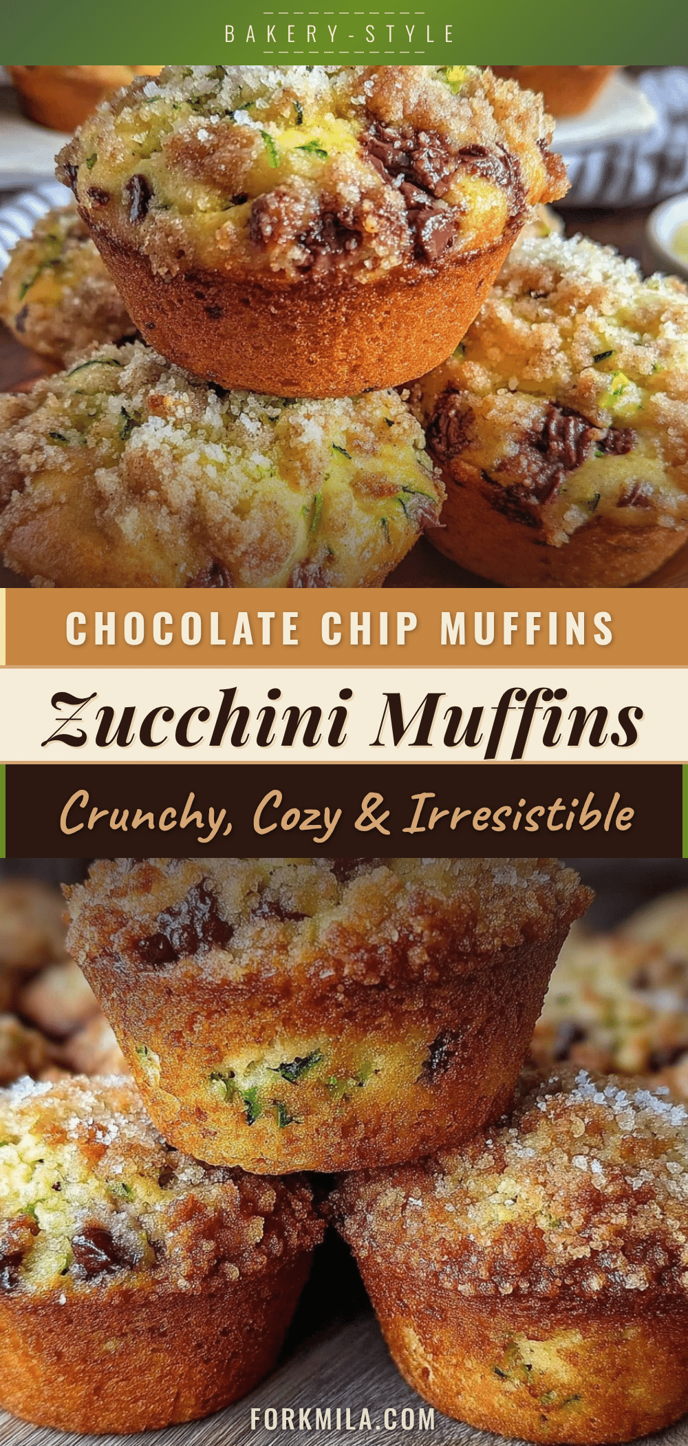 chocolate chip zucchini muffins recipe