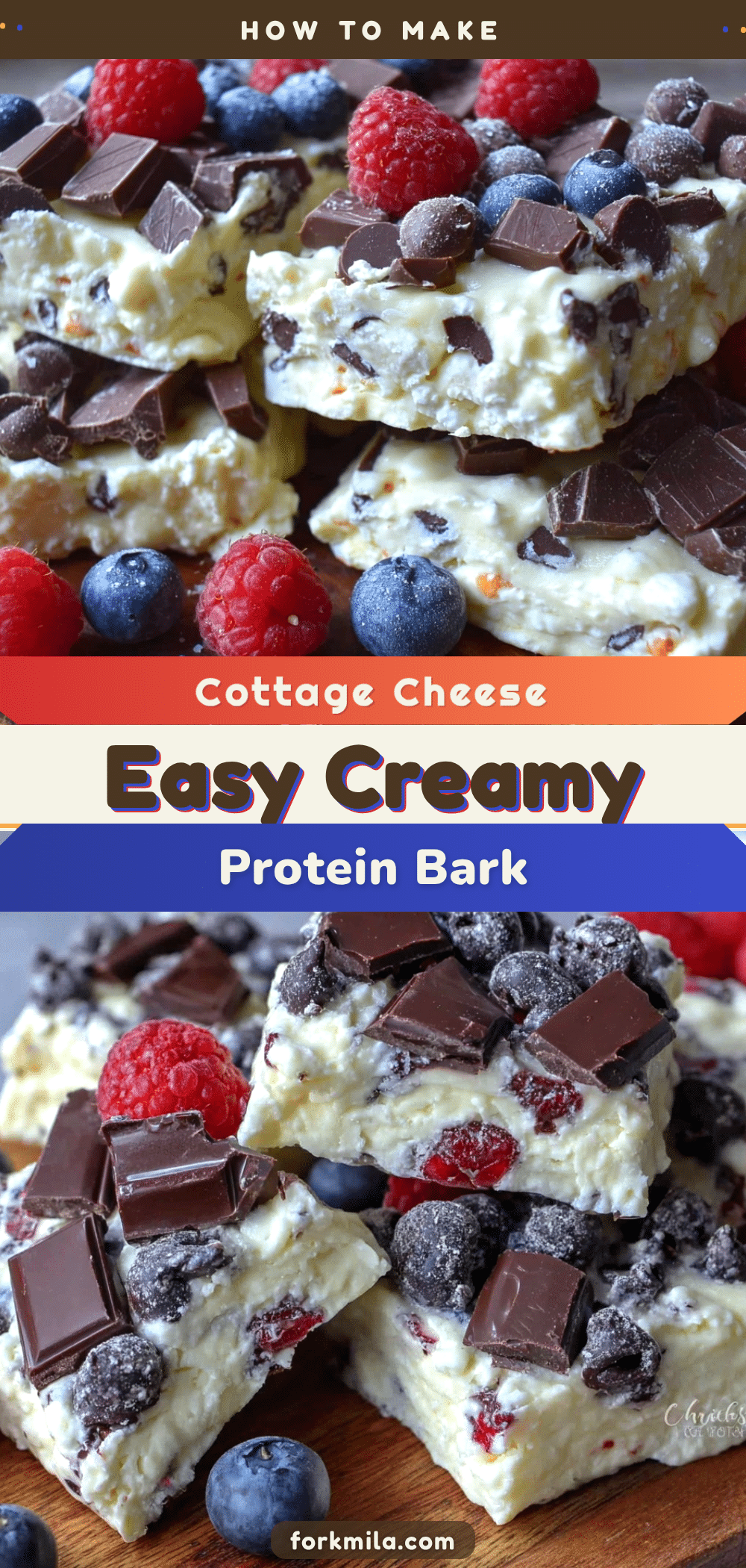 creamy cottage cheese protein bark recipe