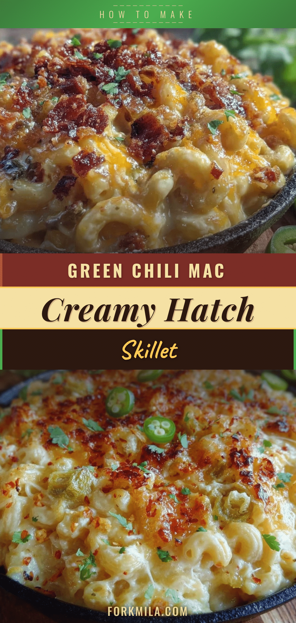 Creamy Hatch Green Chili Mac and Cheese Skillet recipe