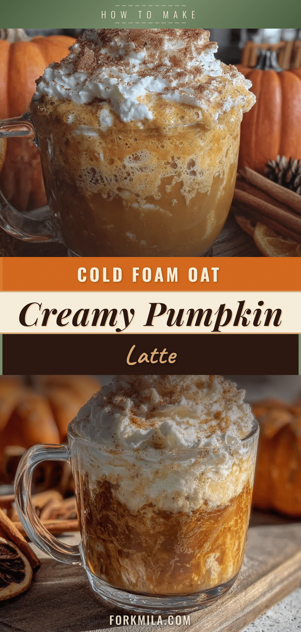 creamy pumpkin cold foam oat milk latte recipe
