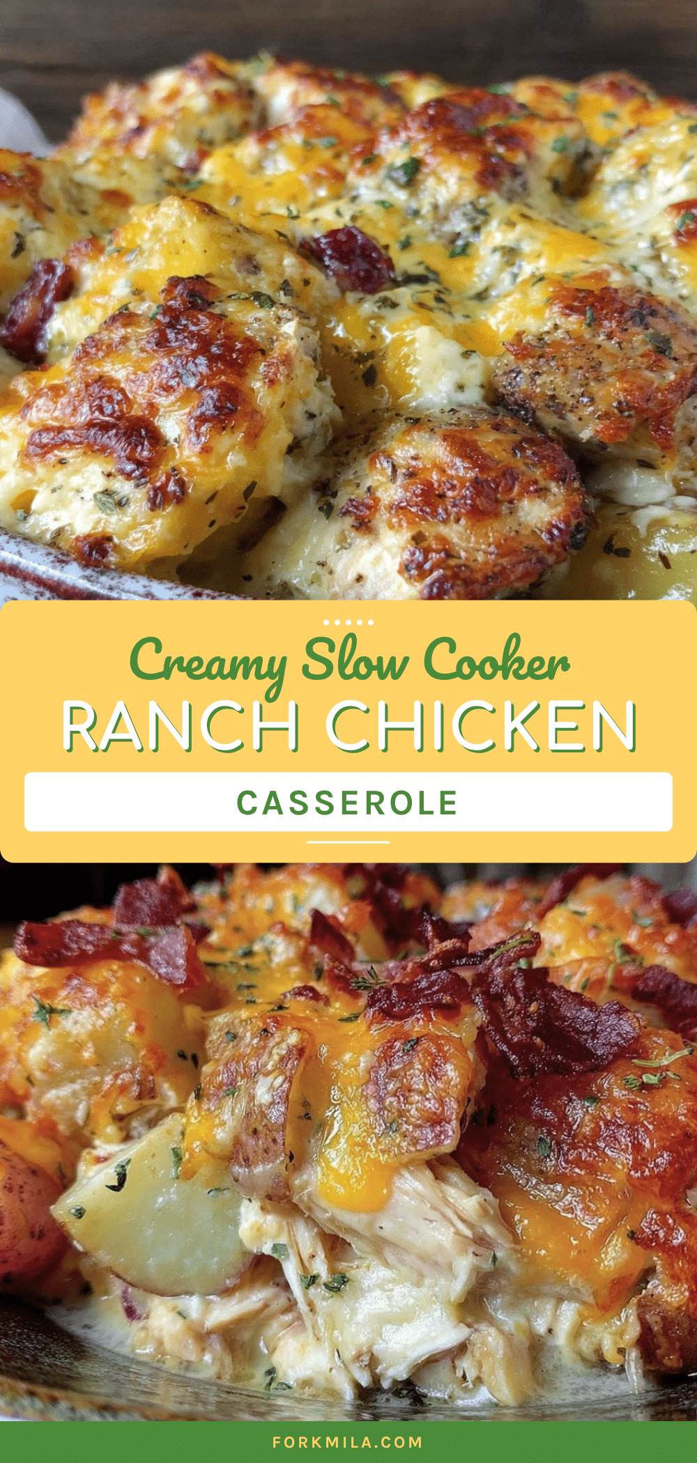 creamy slow cooker ranch chicken casserole recipe