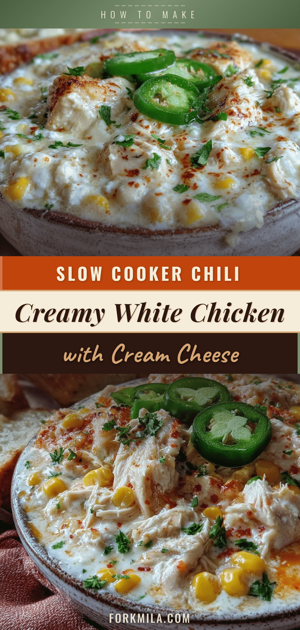 creamy slow cooker white chicken chili recipe