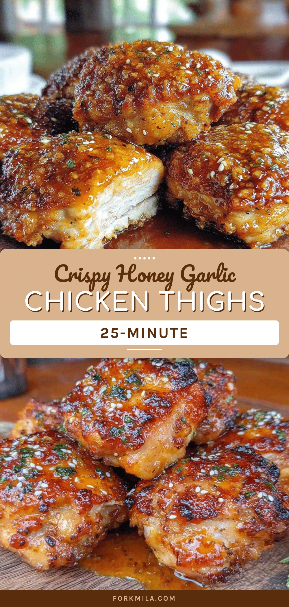 crispy honey garlic chicken thighs recipe