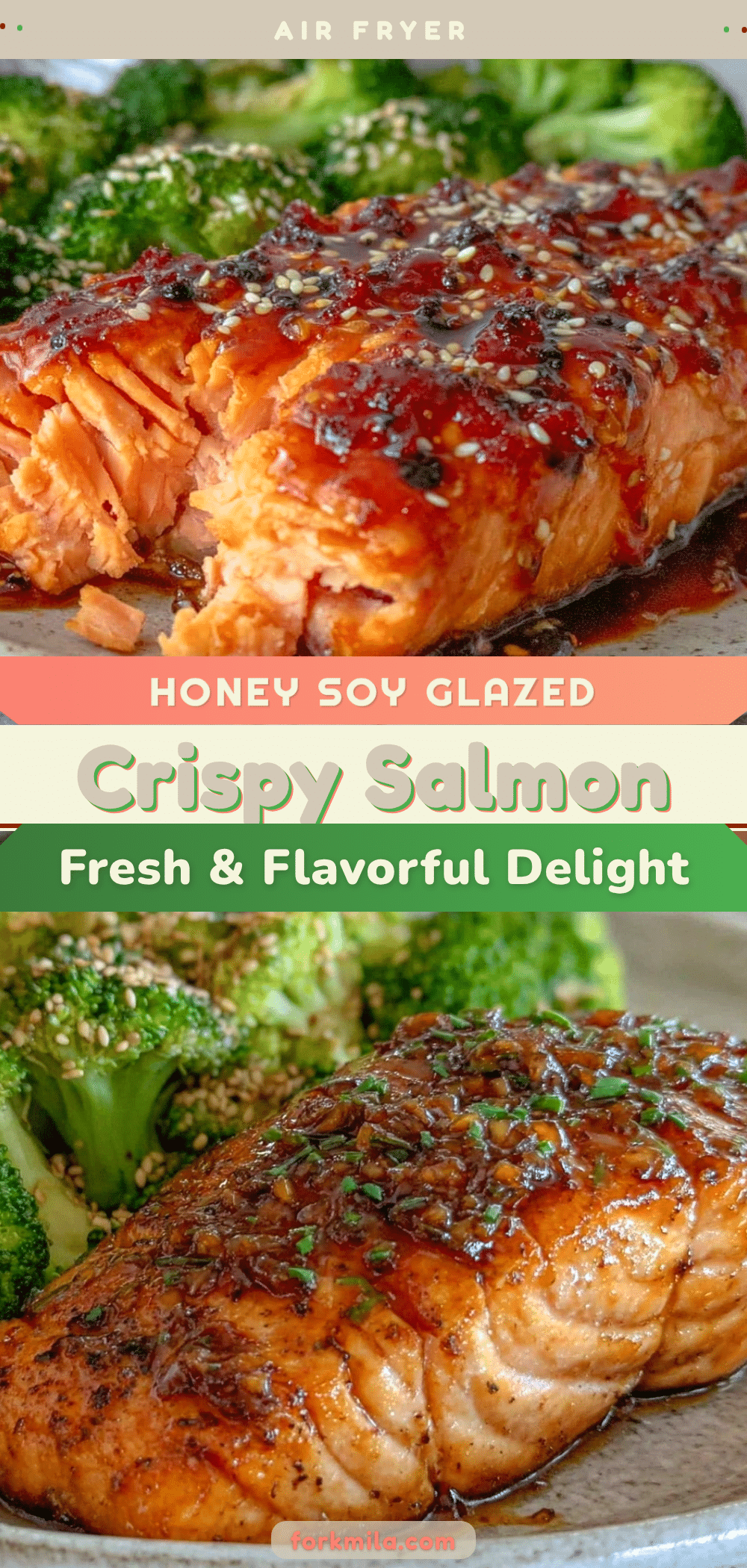 crispy honey soy glazed air fryer salmon recipe