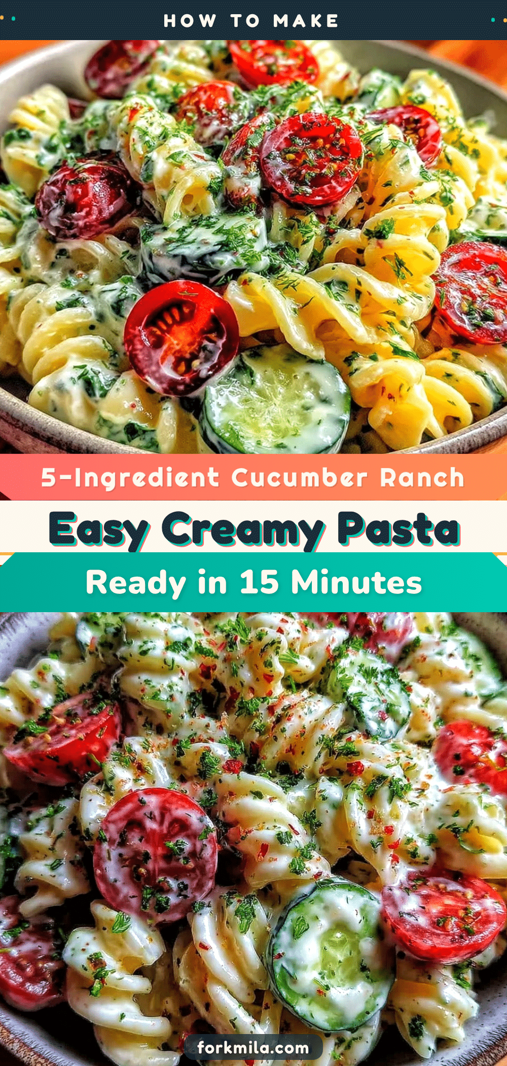 cucumber ranch pasta salad recipe