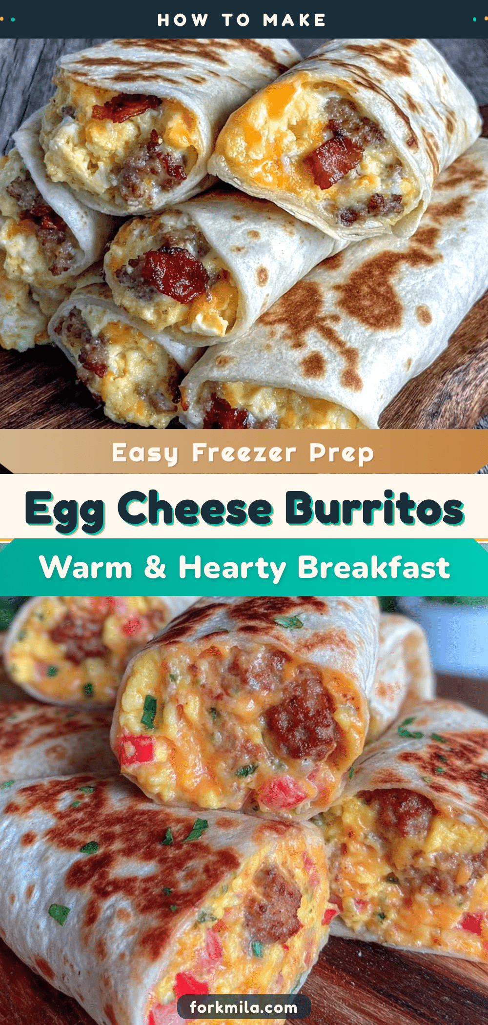 freezer-prep egg and cheese breakfast burritos recipe