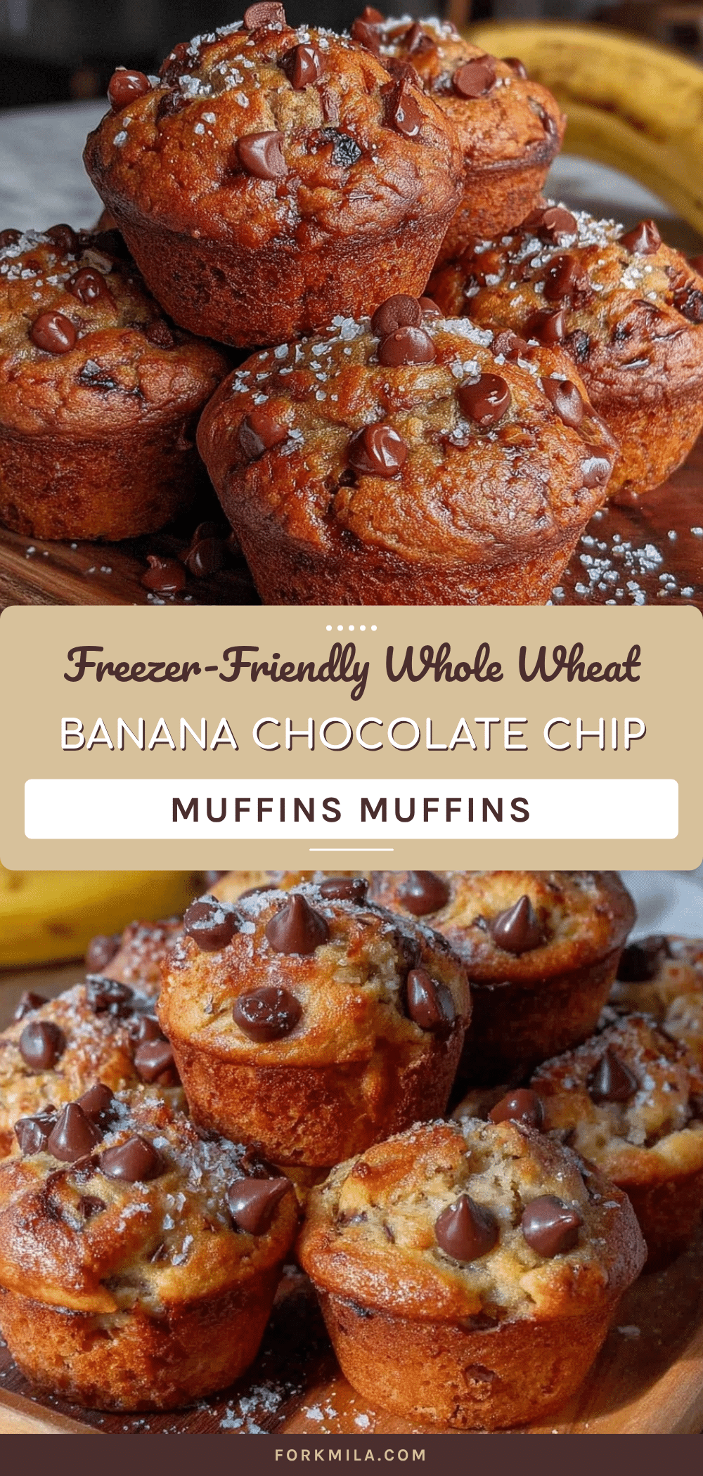 Healthy Whole Wheat Banana Chocolate Chip Mini Muffins recipe
