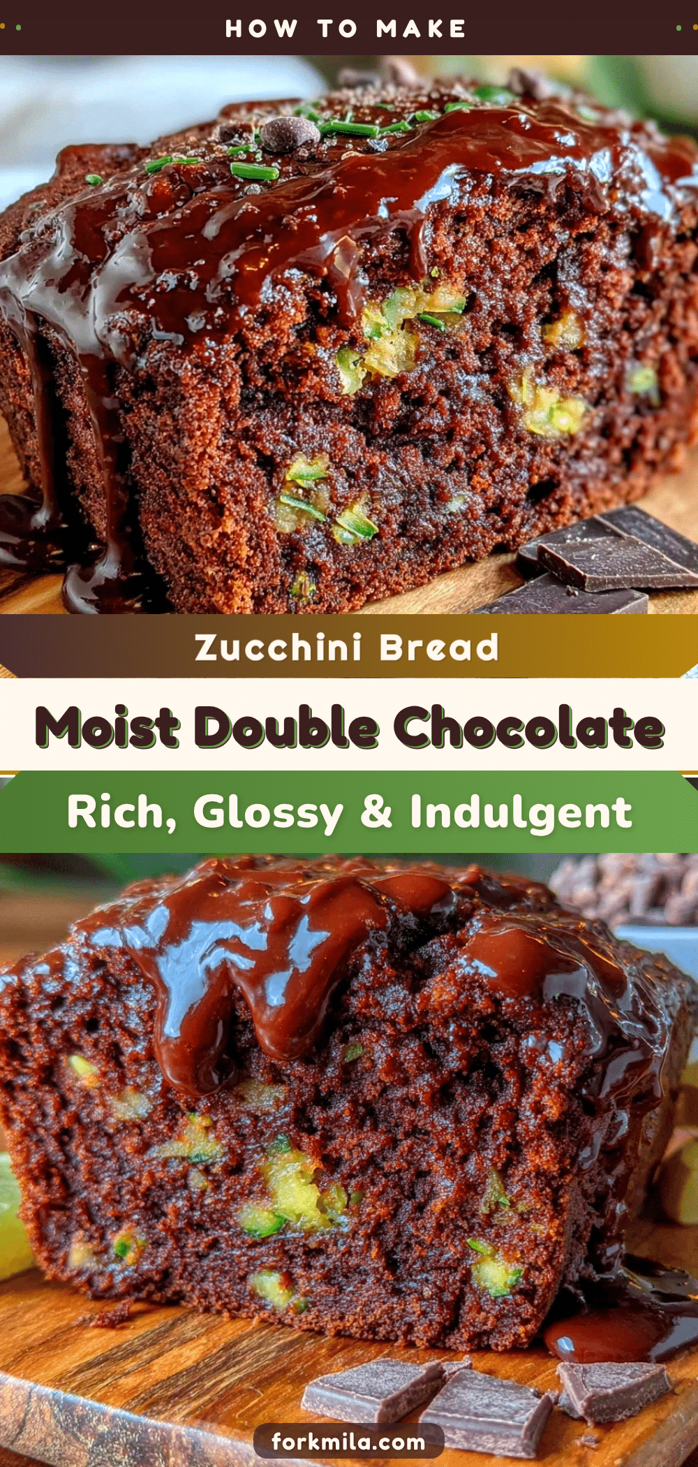 moist double chocolate zucchini bread recipe