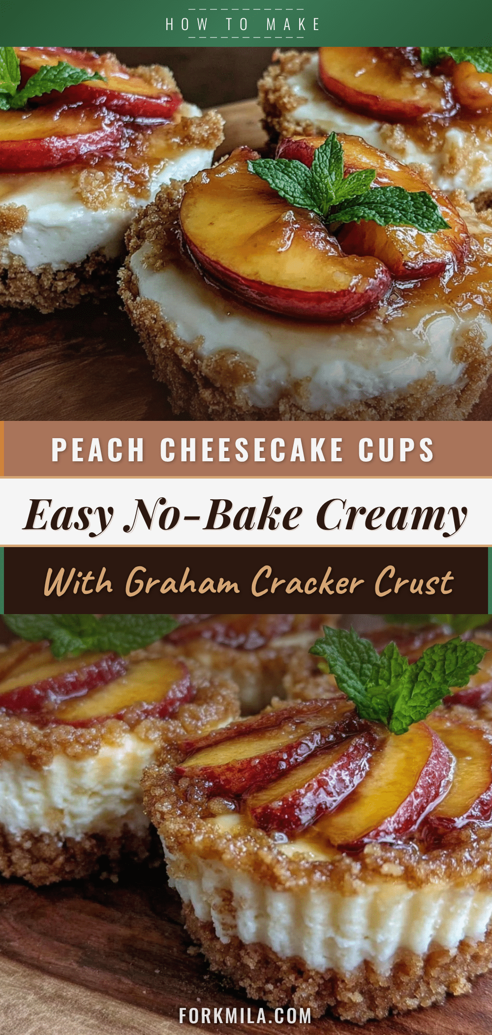 no bake peach cheesecake cups recipe