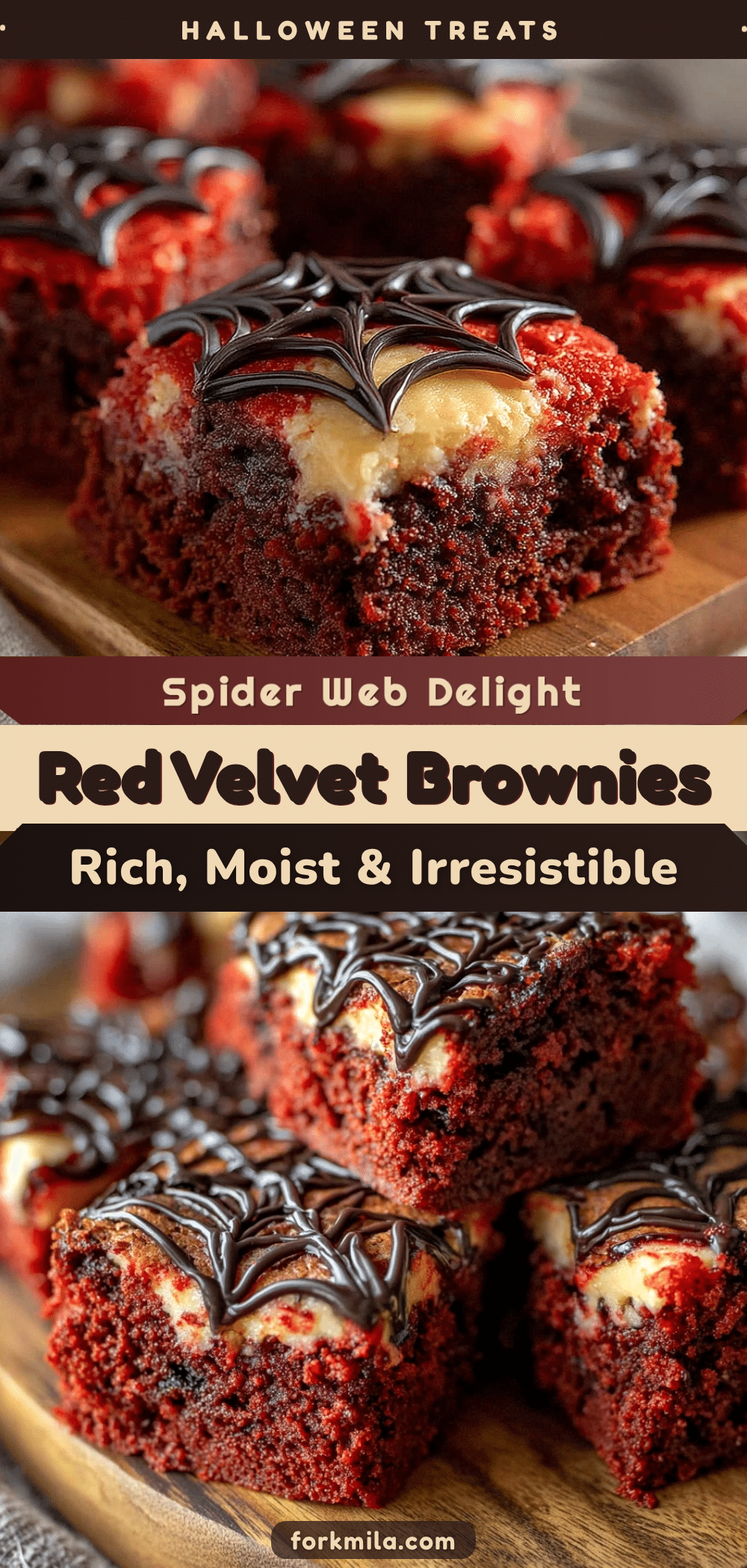 spider web red velvet brownies recipe