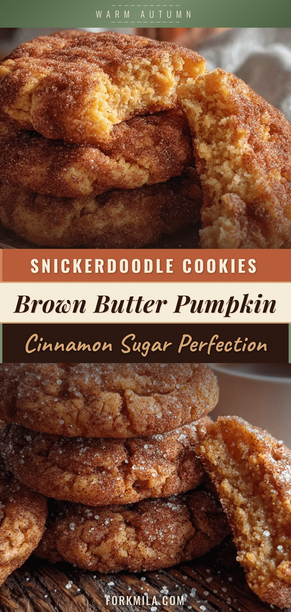brown butter pumpkin snickerdoodle cookies recipe
