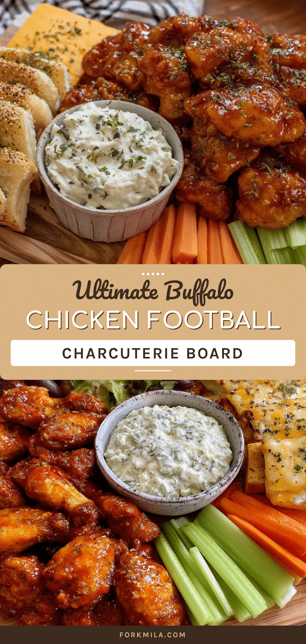 buffalo chicken football charcuterie board recipe