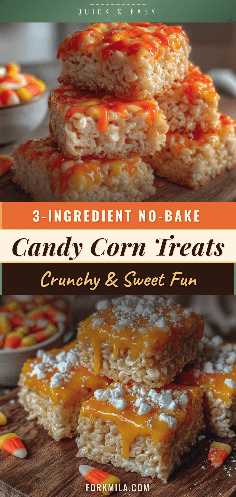 candy corn rice krispie treats recipe