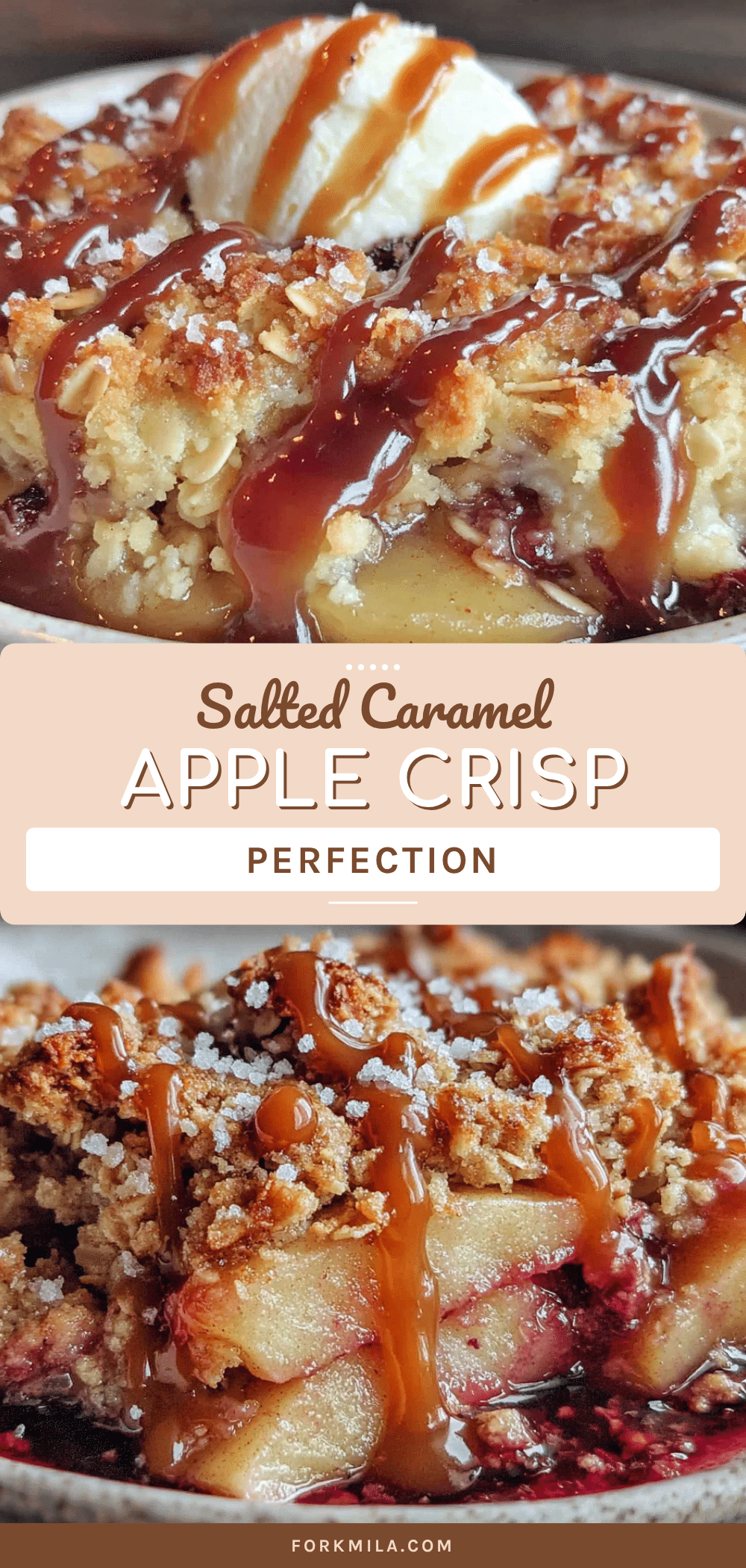 cozy apple crisp with salted caramel recipe