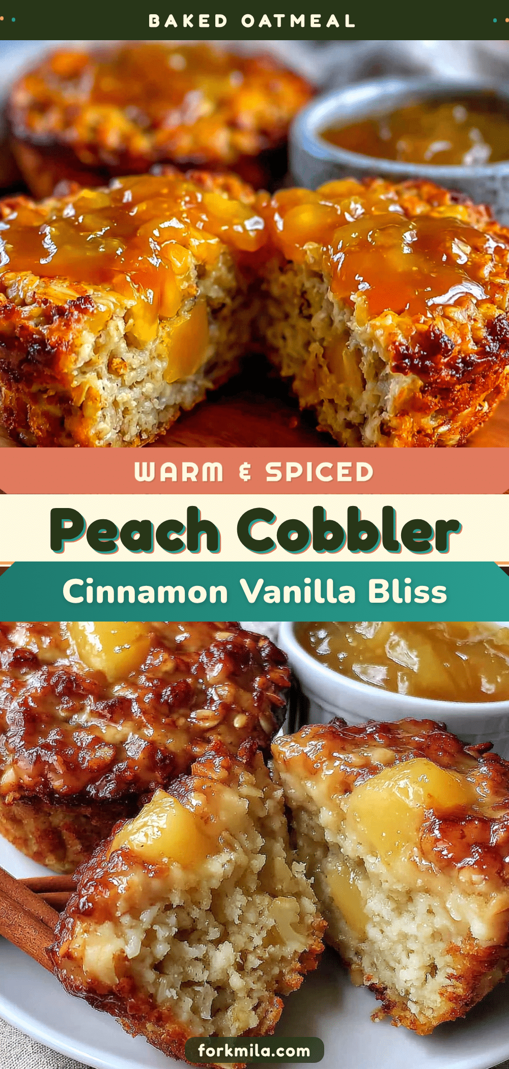 cozy peach cobbler baked oatmeal cups recipe