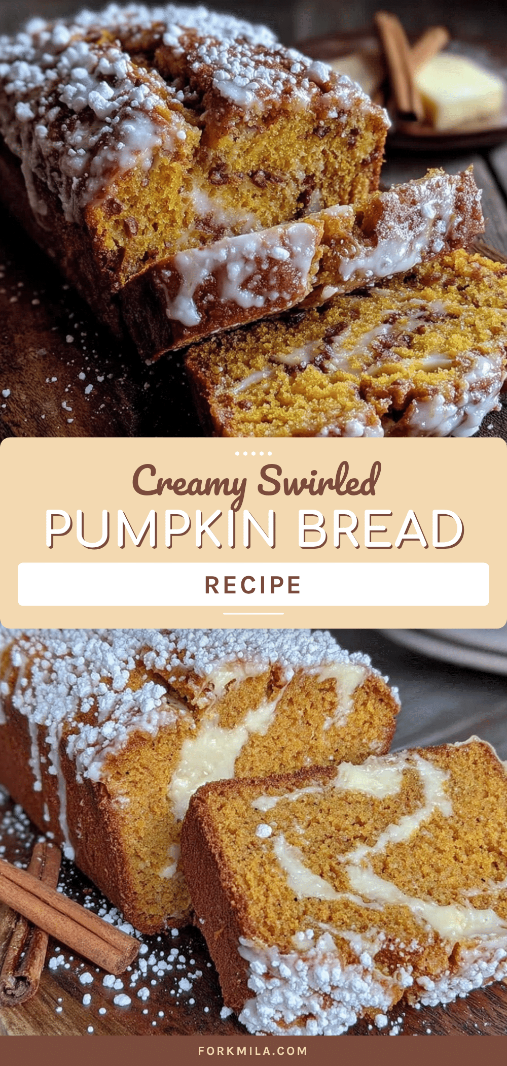 creamy cream cheese swirl pumpkin bread recipe