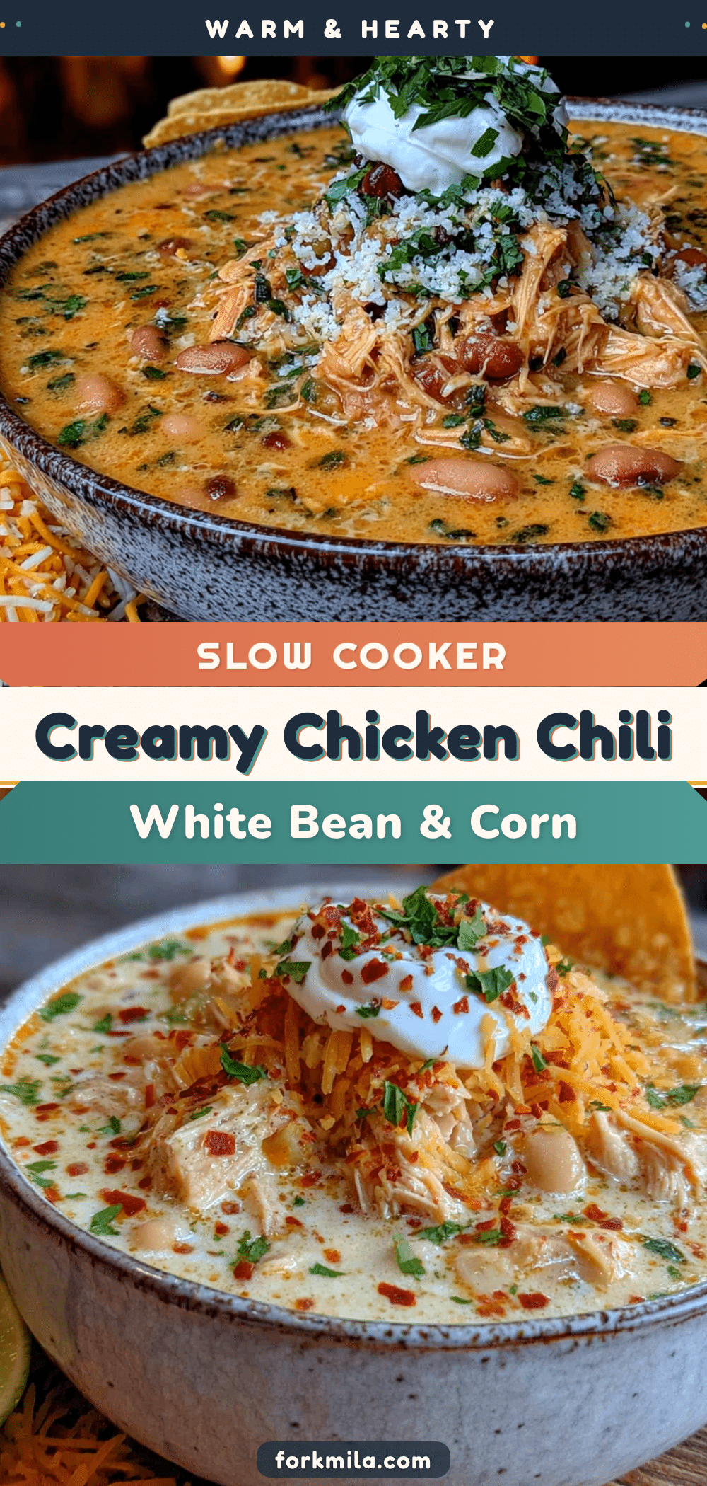 creamy slow cooker white chicken chili recipe