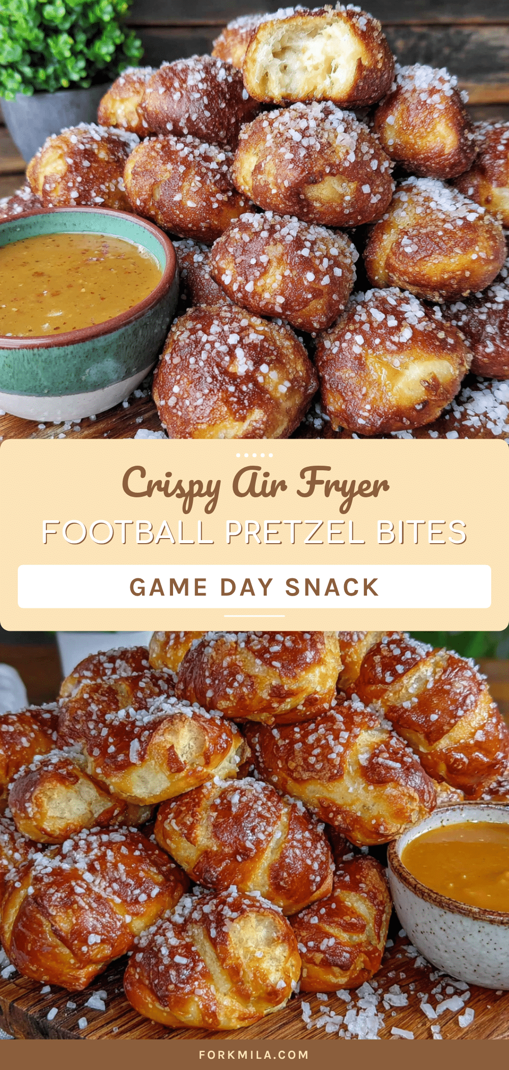 crispy air fryer football pretzel bites recipe