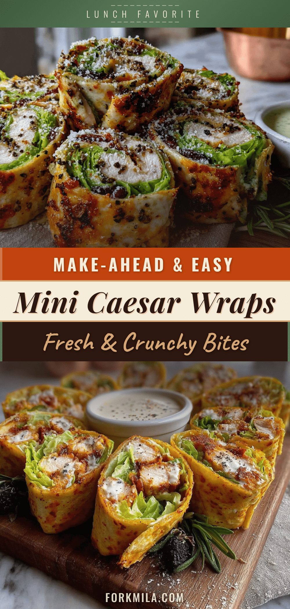Easy Mini Chicken Caesar Wraps recipe
