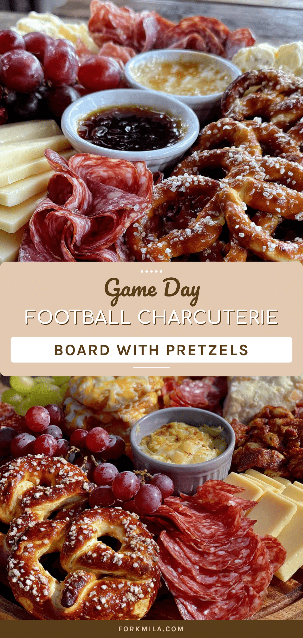 football charcuterie board with pretzels recipe