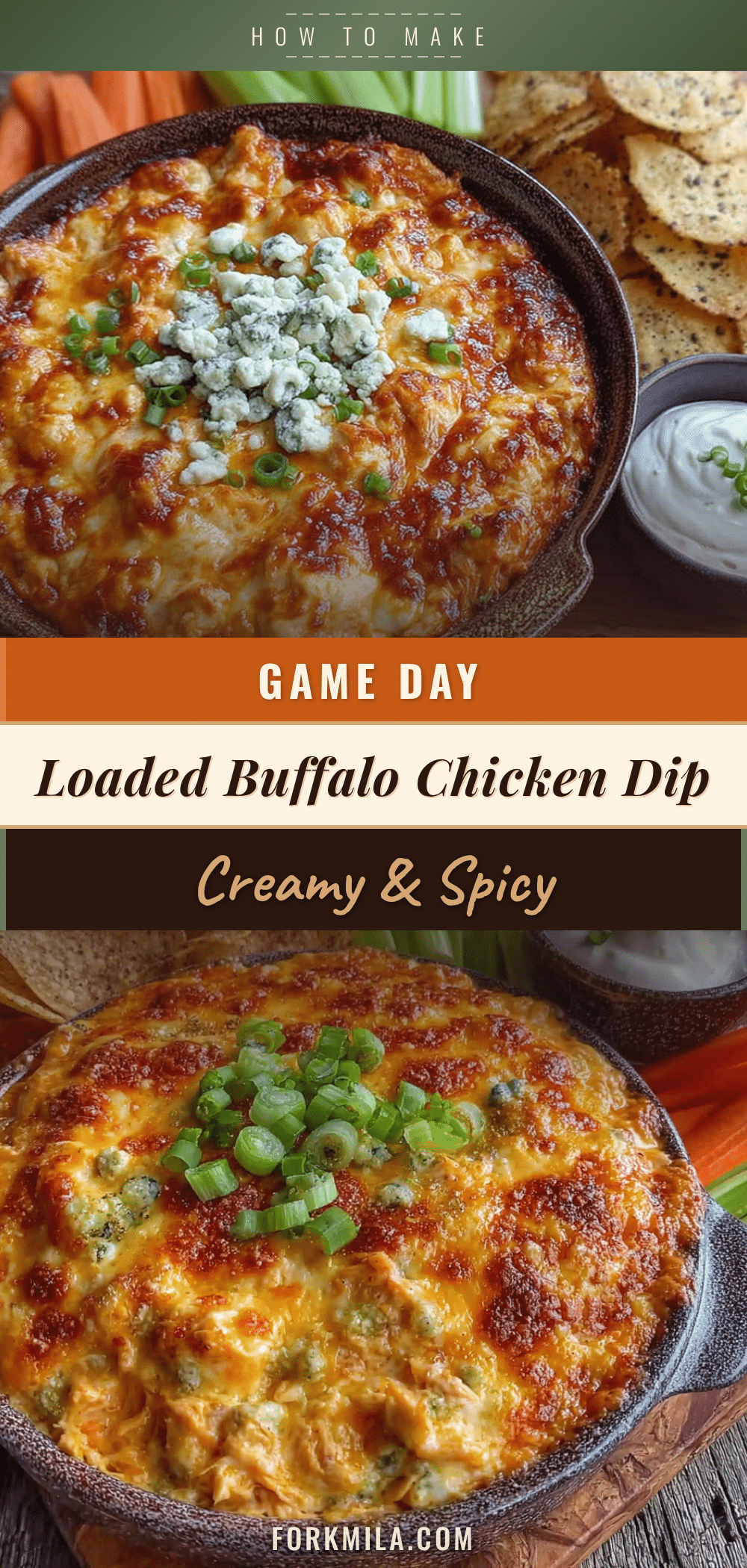 loaded buffalo chicken dip recipe