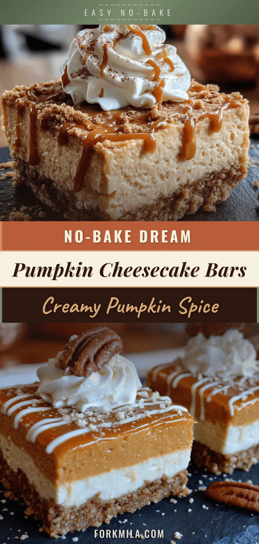 no-bake pumpkin cheesecake bars recipe