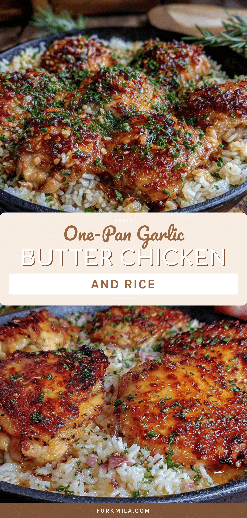 one-pan garlic butter chicken and rice recipe