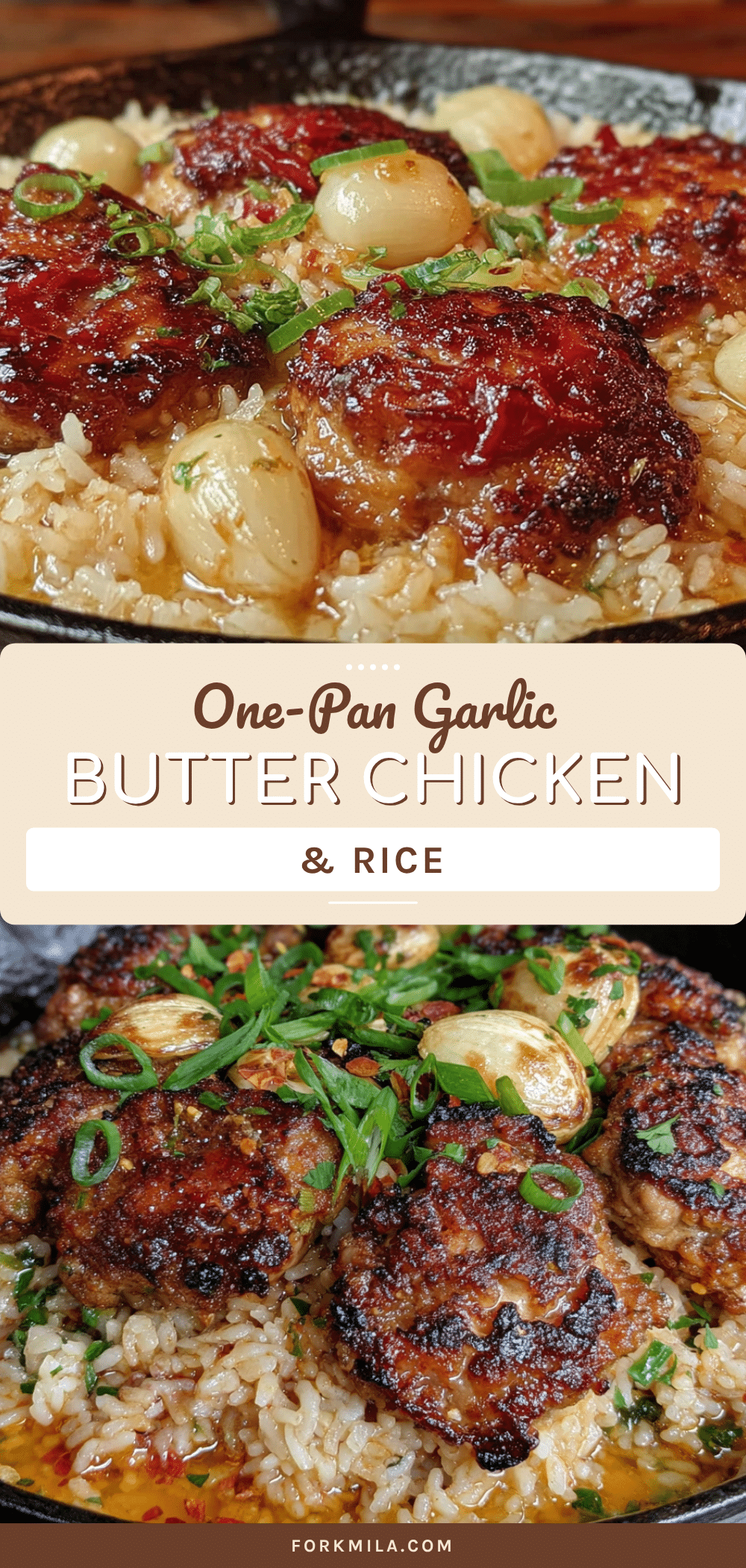 one-pan garlic butter chicken and rice recipe