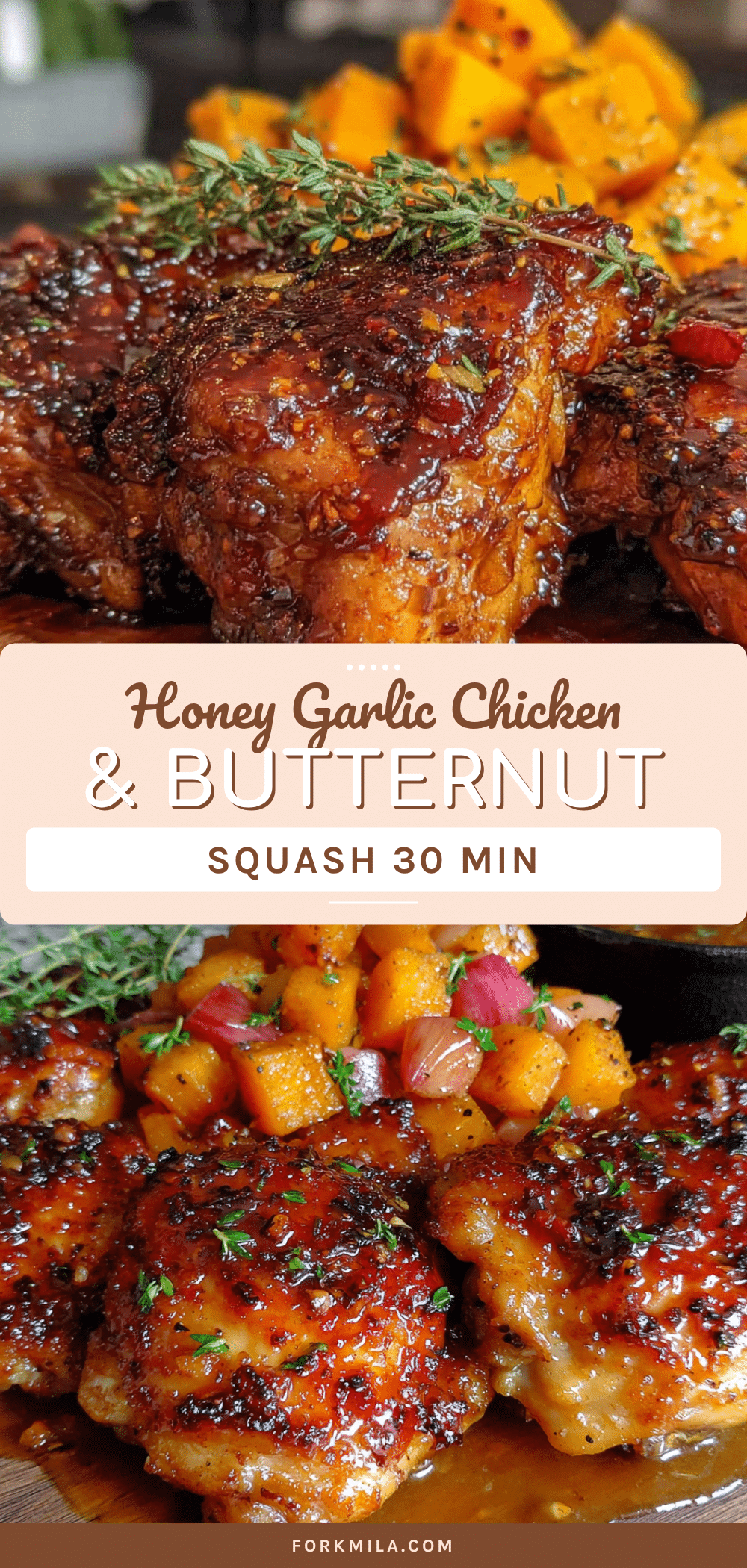 quick honey garlic chicken with butternut squash recipe