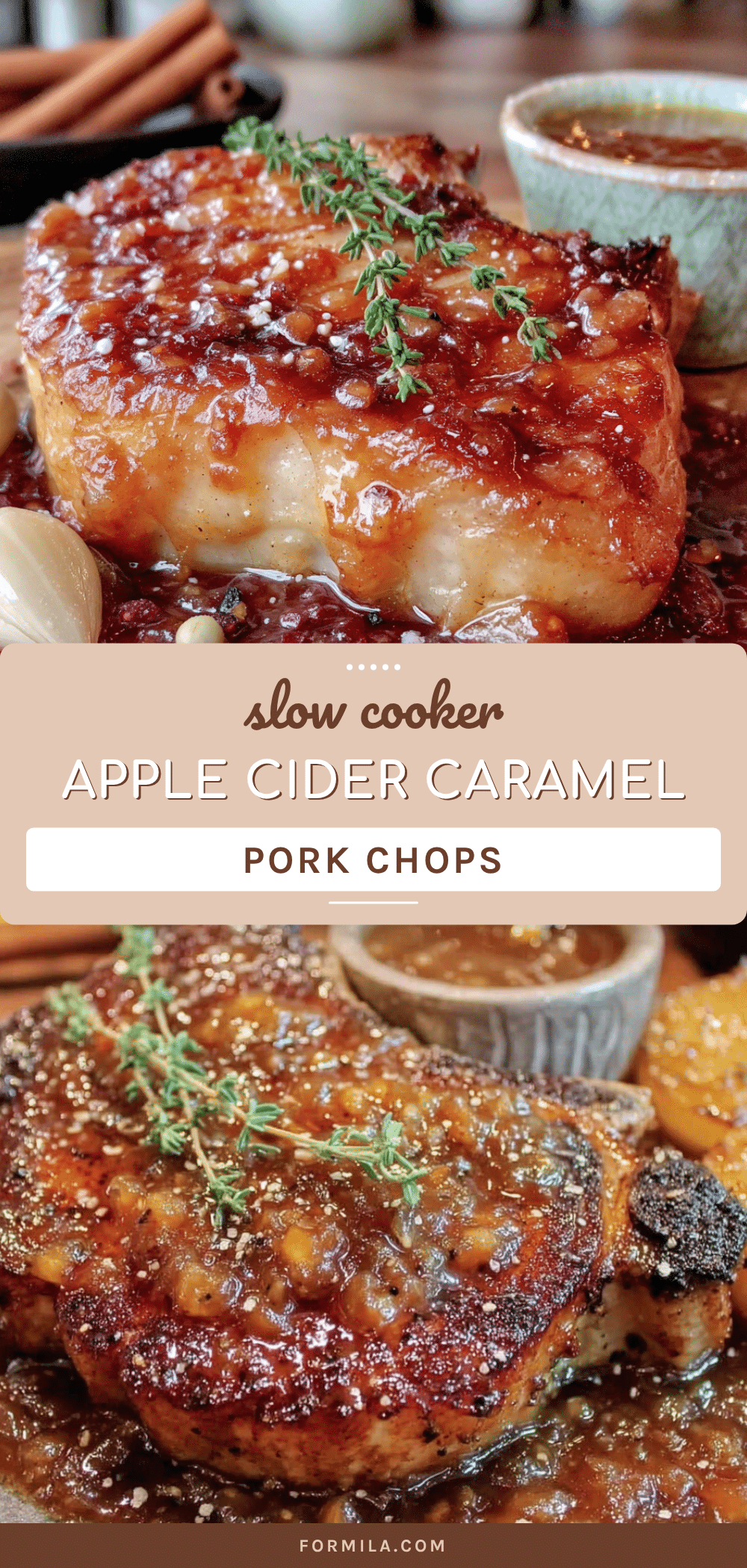 slow cooker apple cider caramel pork chops recipe