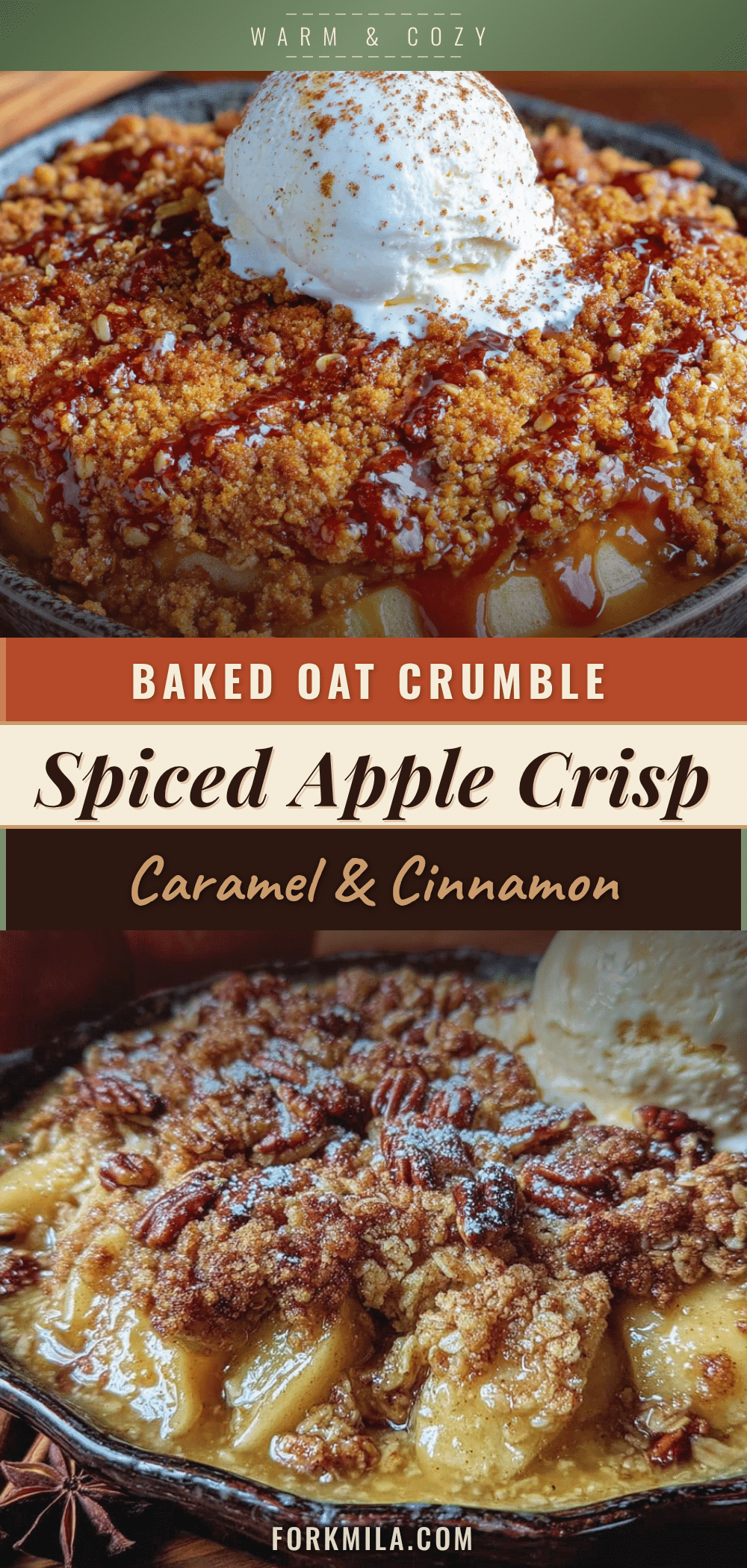 spiced apple crisp with oat crumble topping recipe