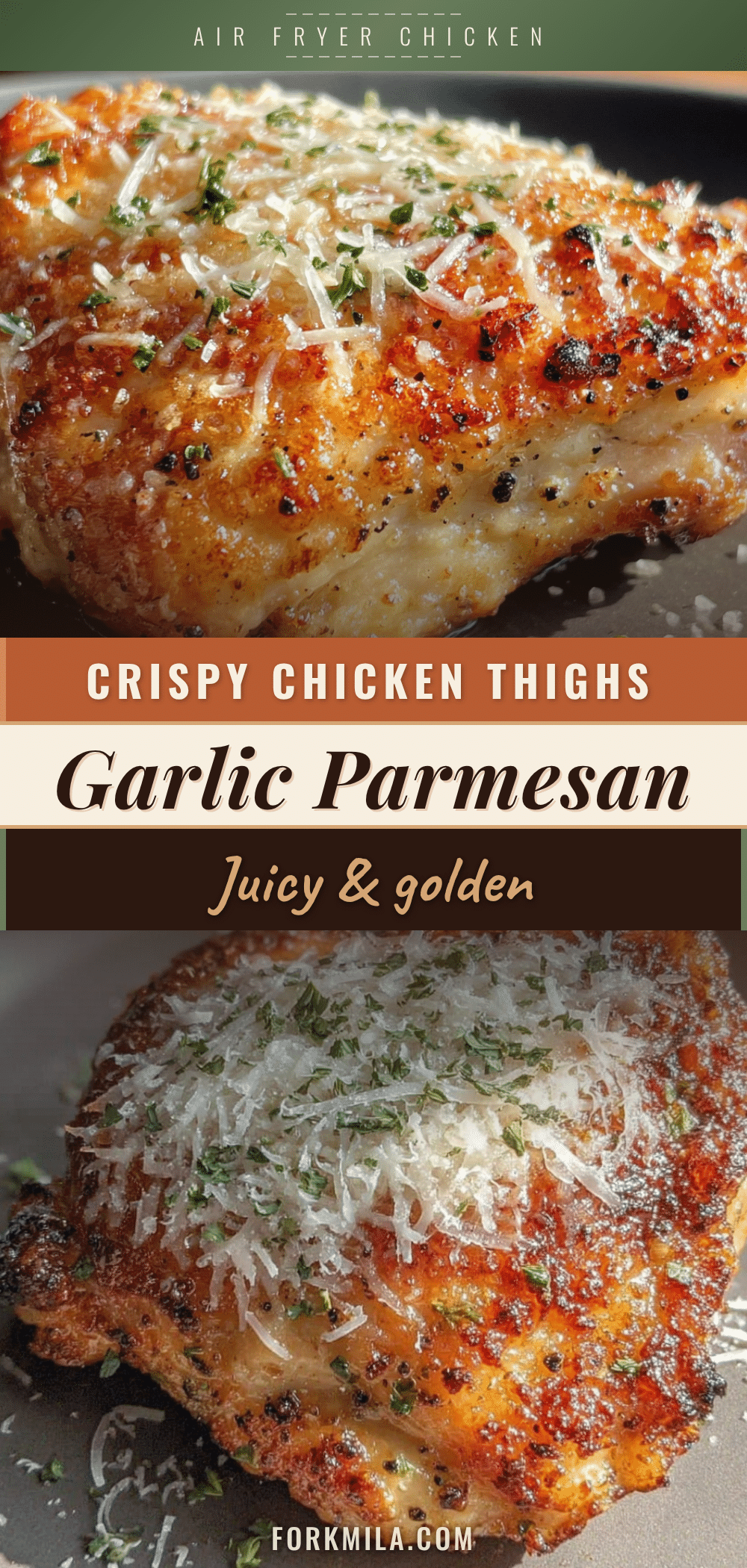 air fryer crispy garlic parmesan chicken thighs recipe