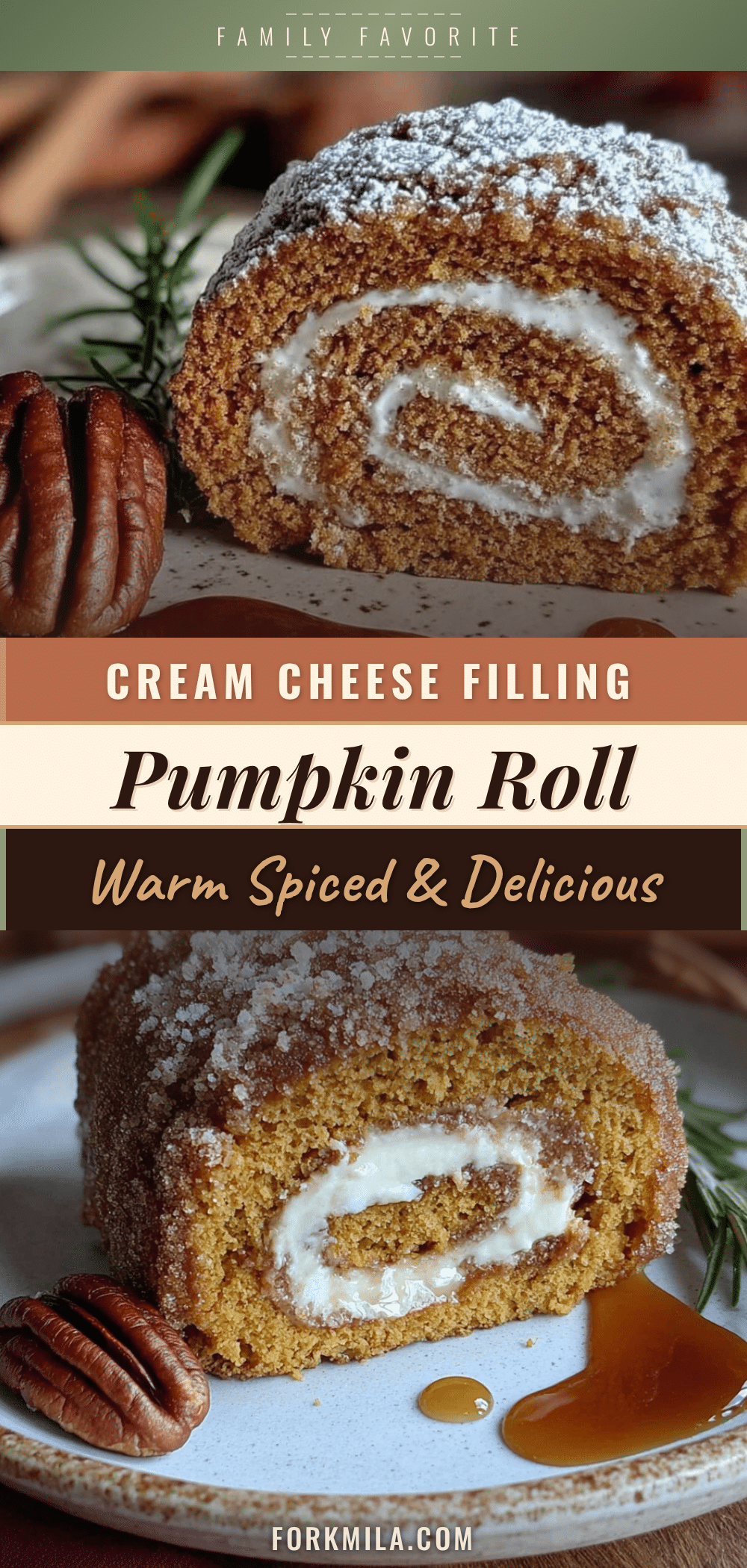 best easy pumpkin roll with cream cheese filling recipe
