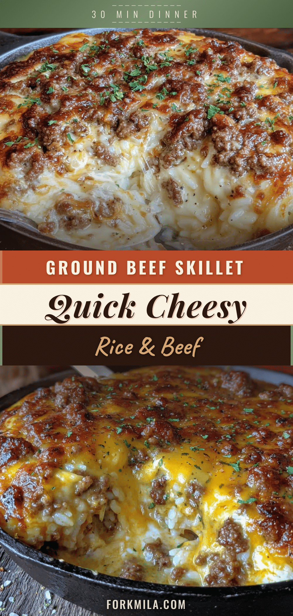 cheesy ground beef and rice skillet recipe