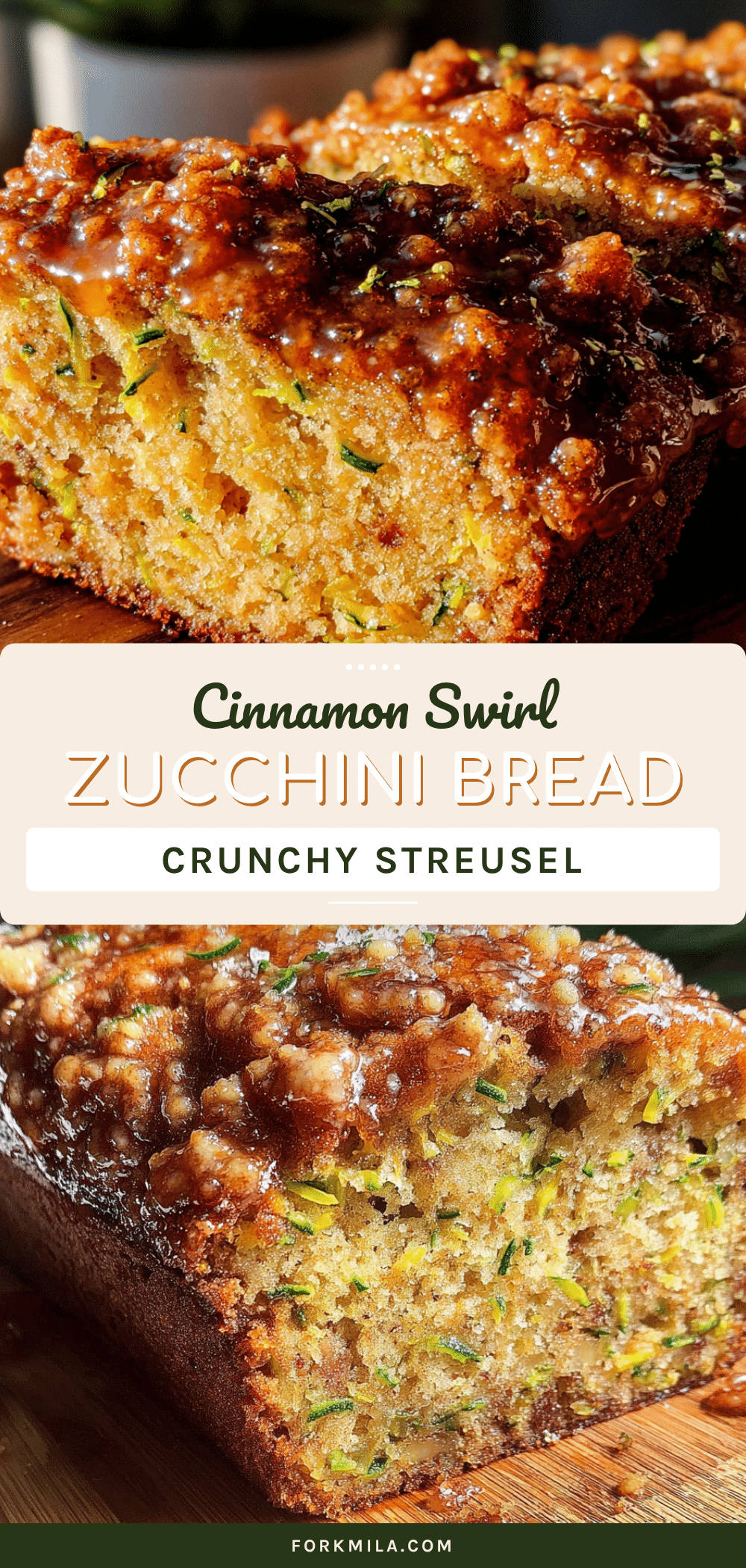 classic zucchini bread with cinnamon streusel topping recipe