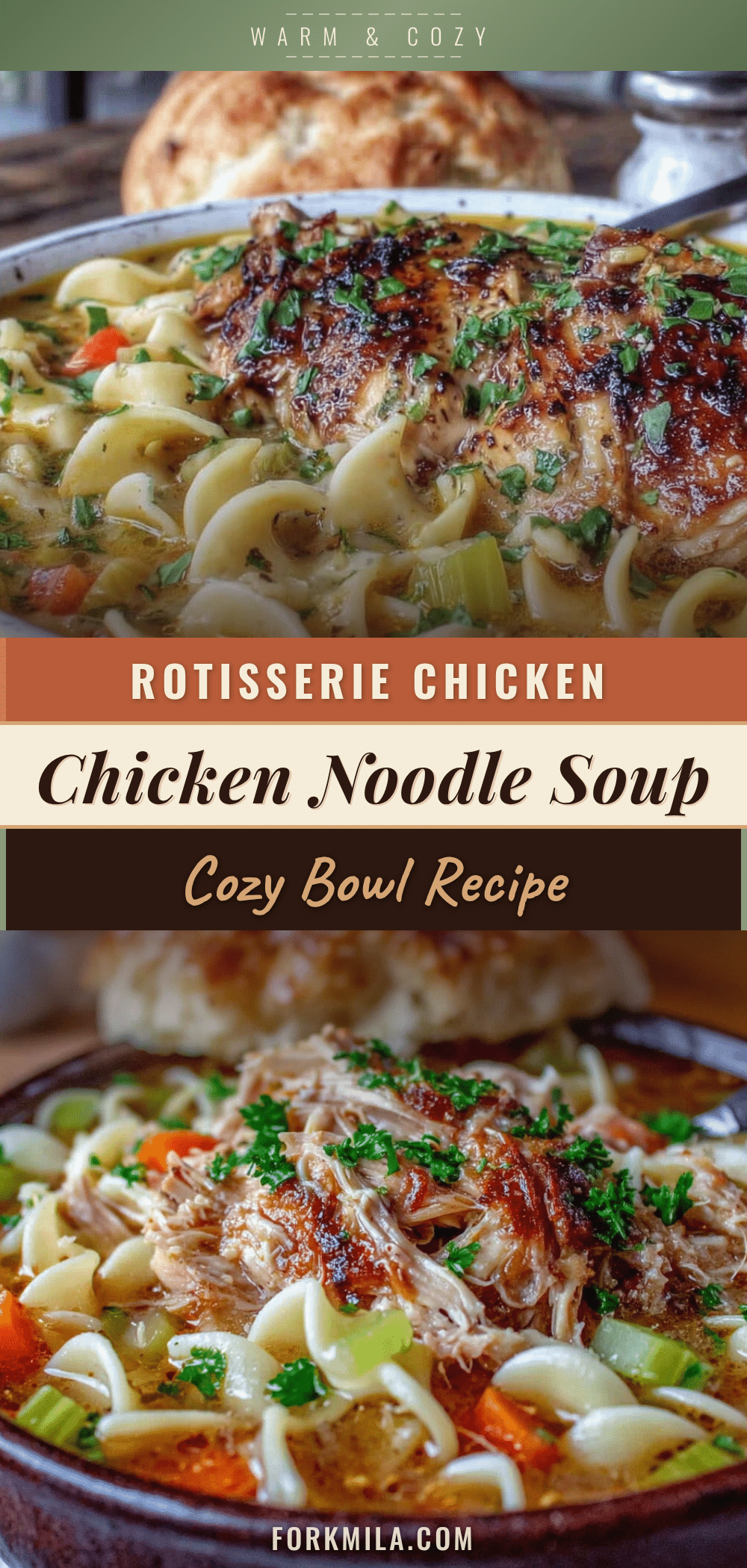 cozy chicken noodle soup with rotisserie chicken recipe