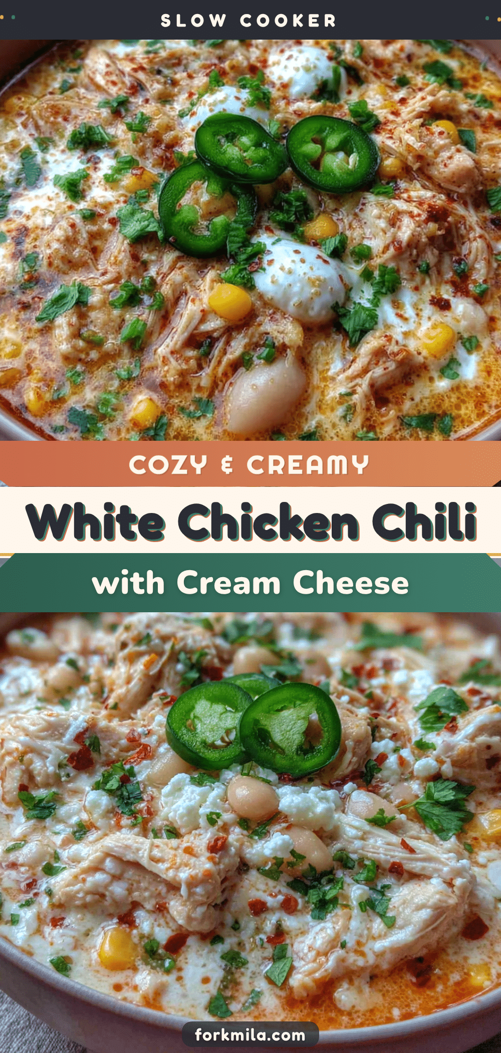 cozy crockpot white chicken chili with cream cheese recipe