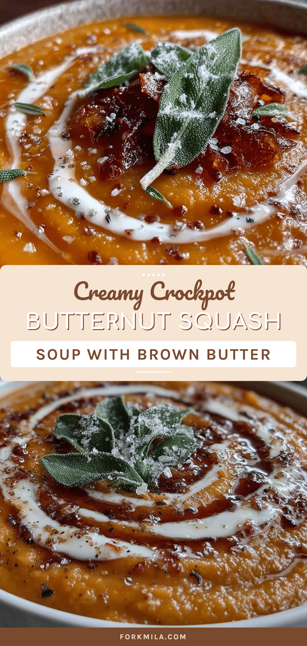 creamy crockpot butternut squash soup with brown butter recipe