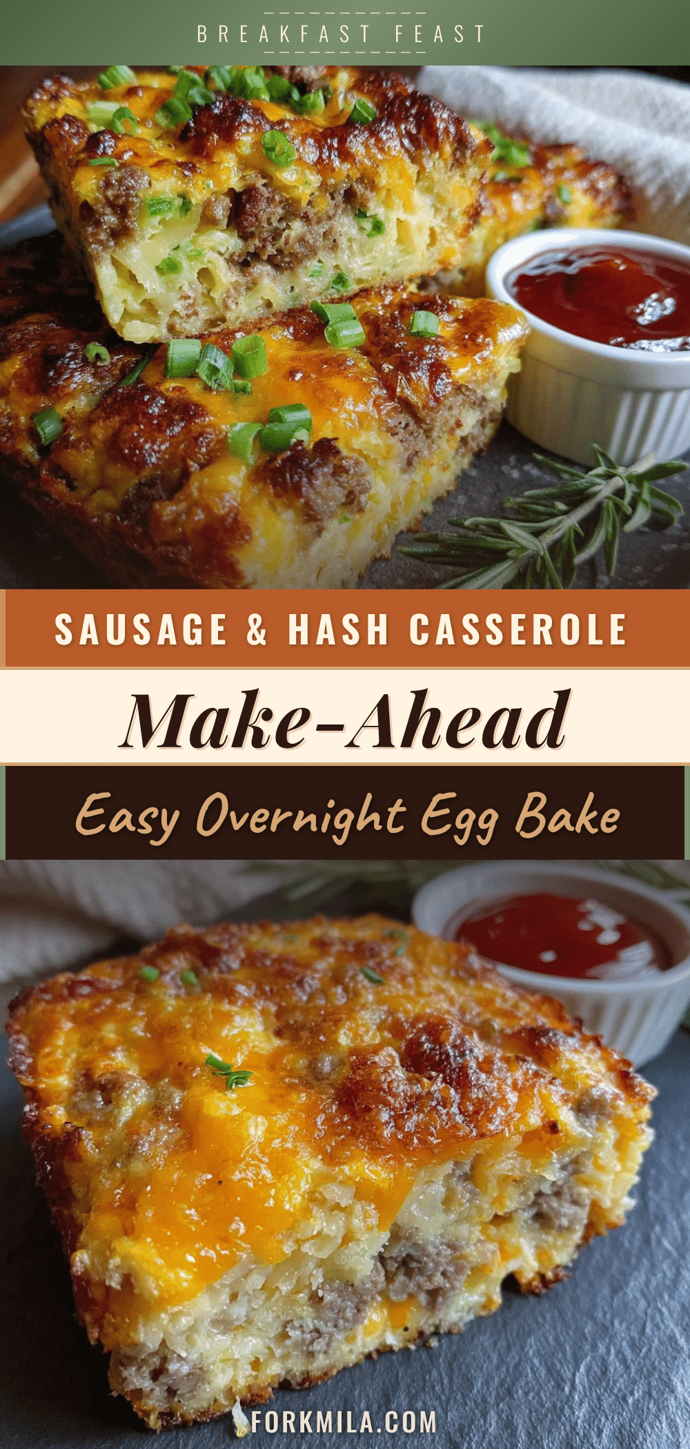 easy make-ahead breakfast casserole with sausage and hashbrowns recipe